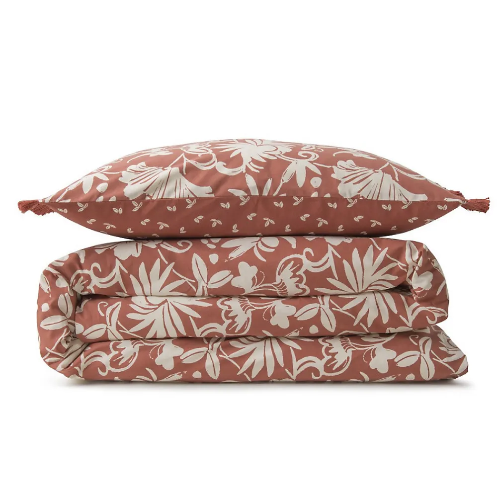 Parure de lit 2 personnes floral à franges en coton 240x220cm>Future Home New