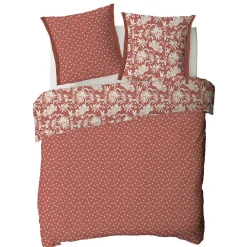 Parure de lit 2 personnes floral à franges en coton 240x220cm><noscript><img width=