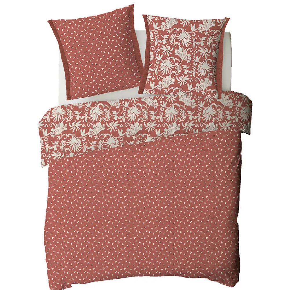 Parure de lit 2 personnes floral à franges en coton 240x220cm>Future Home New