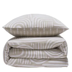 Future Home Parure de lit 2 personnes en coton 57 fils imprimé beige 260x240cm* Parure De Lit