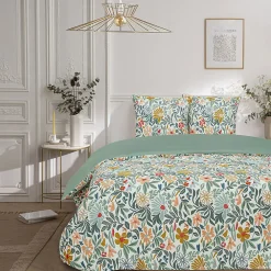Future Home Parure de lit 2 personnes en satin de coton imprimé floral 260x240cm* Parure De Lit