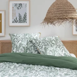 Future Home Parure de lit 2 personnes tropical réversible unie 240x220cm* Parure De Lit