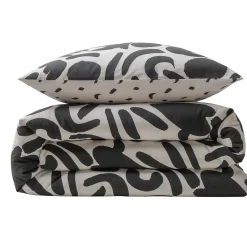 Parure de lit 2 personnes géométrique bicolore 260x240cm><noscript><img width=