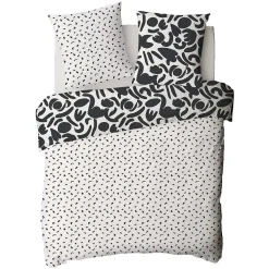 Parure de lit 2 personnes géométrique bicolore 260x240cm><noscript><img width=