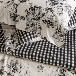 Future Home Parure de lit 2 personnes en coton 57 fils imprimé ecru 260x240cm* Parure De Lit