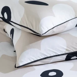 Parure de lit 2 personnes en coton 57 fils imprimé beige 240x220cm>Future Home