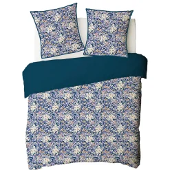 Parure de lit 2 personnes végétal réversible uni 260x240cm><noscript><img width=