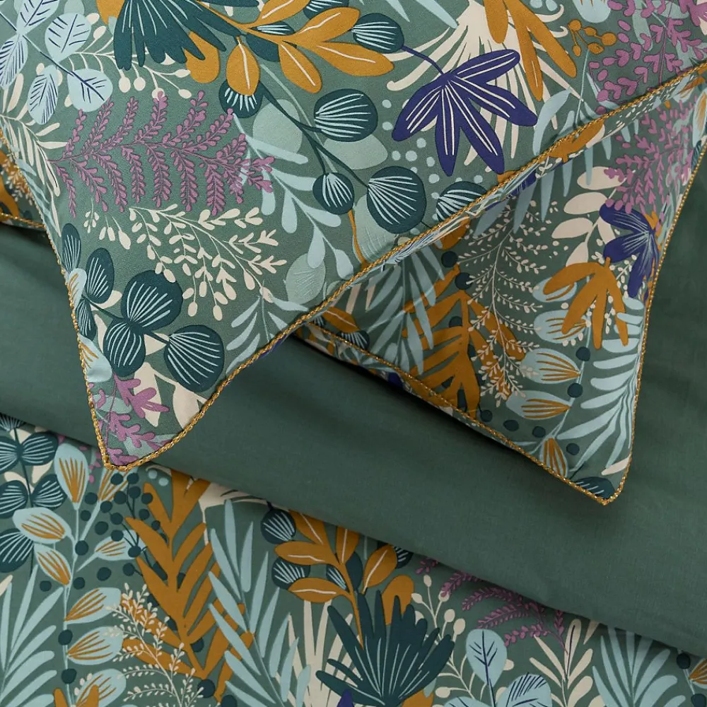 Parure de lit 2 personnes végétal tropical réversible 260x240cm>Future Home