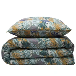 Parure de lit 2 personnes végétal tropical réversible 260x240cm><noscript><img width=
