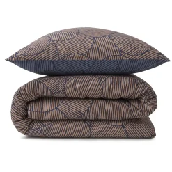 Parure de lit 2 personnes en coton 57 fils imprimé bleu 240x220cm><noscript><img width=