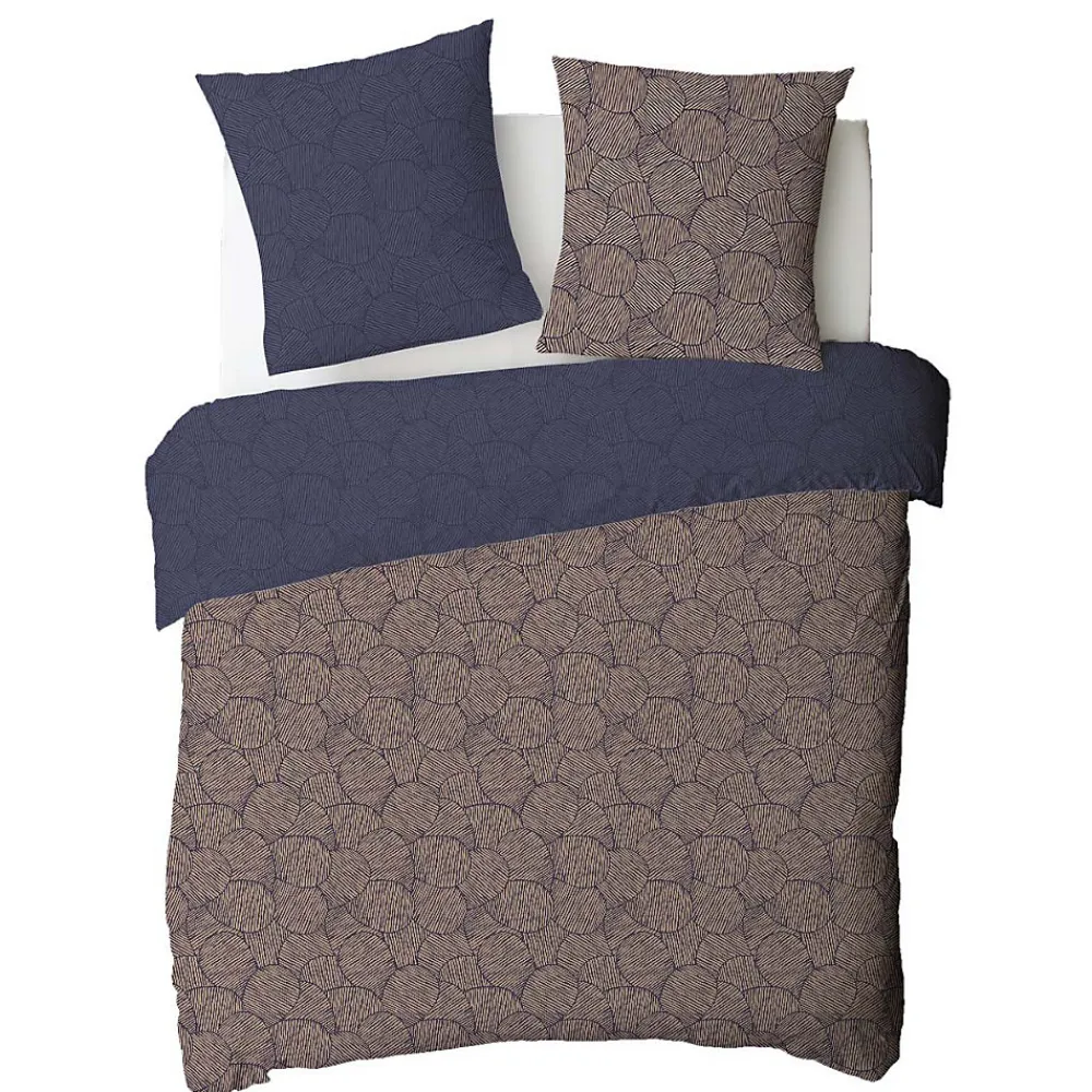 Parure de lit 2 personnes en coton 57 fils imprimé bleu 240x220cm>Future Home Best