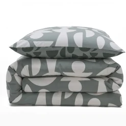 Parure de lit 2 personnes en coton 57 fils imprimé vert 240x220cm><noscript><img width=