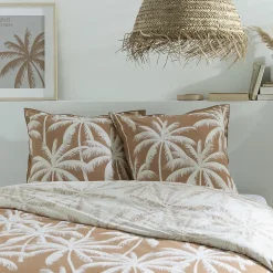 Future Home Parure de lit 2 personnes en coton 57 fils imprimé camel 260x240cm* Parure De Lit