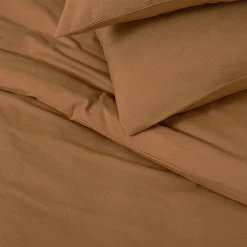 Parure de lit 2 personnes unie effet lin 260x240cm><noscript><img width=