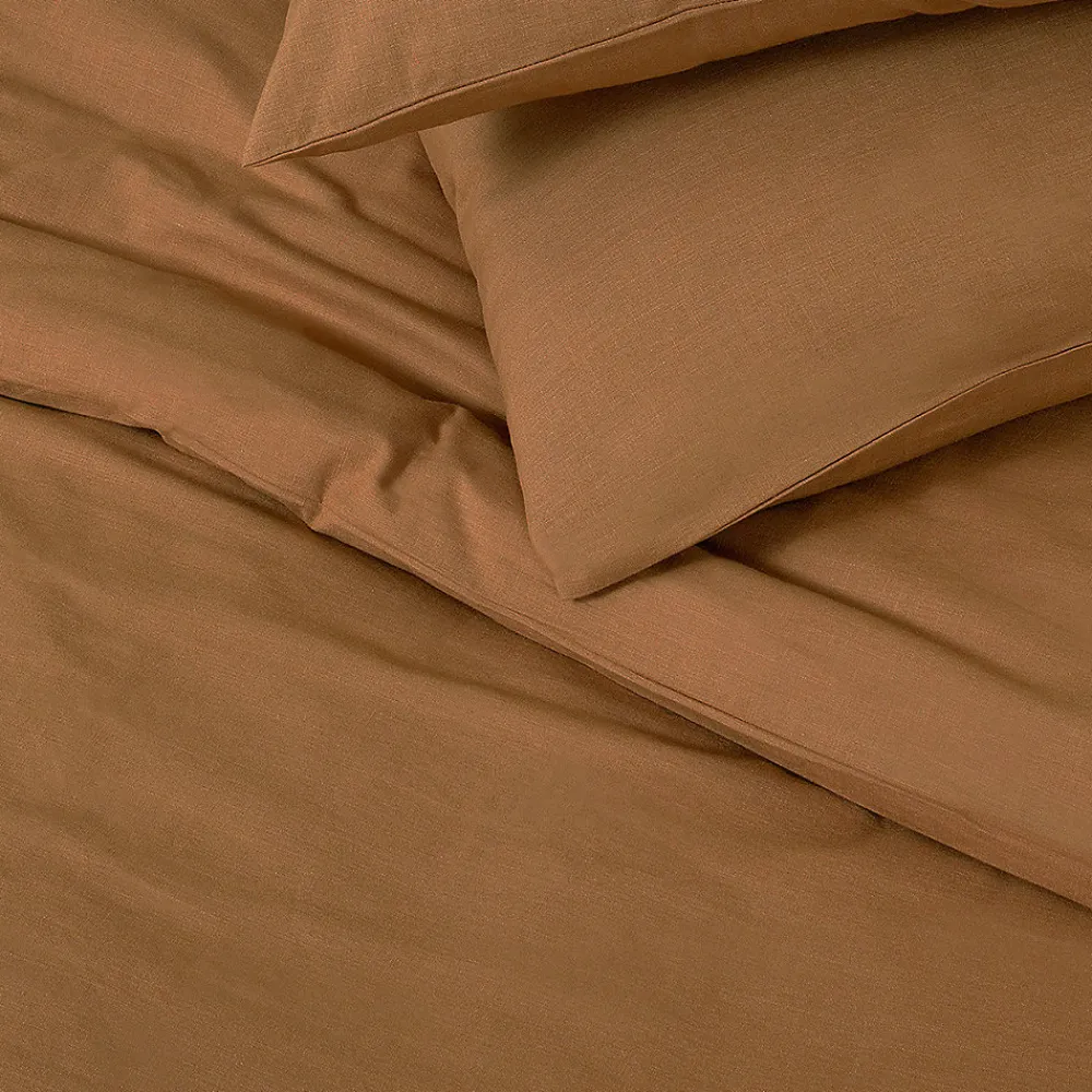 Parure de lit 2 personnes unie effet lin 260x240cm>Future Home Online