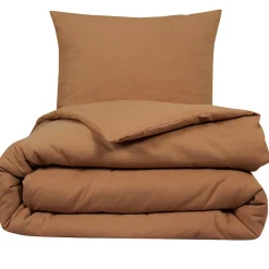 Parure de lit 2 personnes unie effet lin 260x240cm><noscript><img width=
