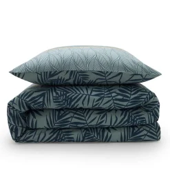 Parure de lit 2 personnes en coton 57 fils imprimé vert 240x220cm><noscript><img data-lazyloaded=