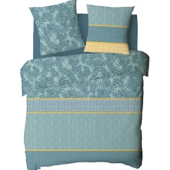 Parure de lit 2 personnes en coton 57 fils imprimé vert 240x220cm><noscript><img data-lazyloaded=