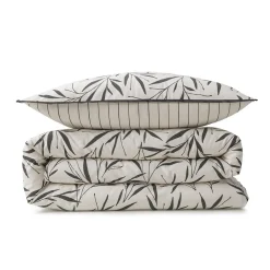 Future Home Parure de lit 2 personnes feuillage et rayures en coton 240x220cm* Parure De Lit