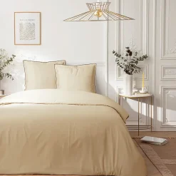 Future Home Parure de lit 2 personnes en satin de coton unie 260x240cm* Parure De Lit
