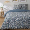 Parure de lit 2 personnes en percale 70 fils imprimé bleu>Future Home