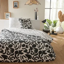 Parure de lit 2 personnes géométrique bicolore 240x220cm>Future Home Discount
