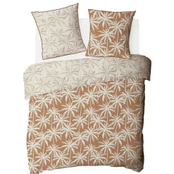Parure de lit 2 personnes en coton 57 fils imprimé camel 240x220cm><noscript><img width=