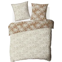 Parure de lit 2 personnes en coton 57 fils imprimé camel 240x220cm><noscript><img width=