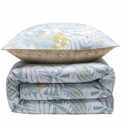 Future Home Parure de lit 2 personnes en coton 57 fils imprimé bleu 240x220cm* Parure De Lit