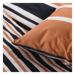 Todays Tools Parure de lit 2 personnes -TODAY - 240x200 cm - 100% Coton - Orange, Noir et Blanc* Parure De Lit