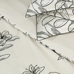 Future Home Parure de lit 2 personnes en satin de coton imprimé végétal 240x220cm* Parure De Lit