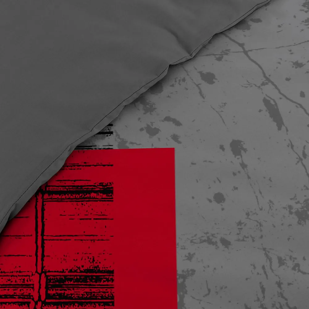 Parure de lit 2 personnes "Quadro" (240x220 cm - Gris anthracite)>Douceur D'Intérieur Discount