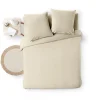 Douceur D'Intérieur Parure de Lit 3 Pièces 100% Coton Fils Teints Meline beige 260 x 240 cm* Parure De Lit