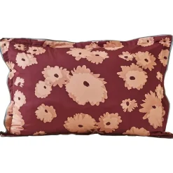 Parure de lit 2 pièces : housse 140x200 cm et taie 50x80 cm satin de coton COUP DE FOUDRE prune/caramel><noscript><img width=