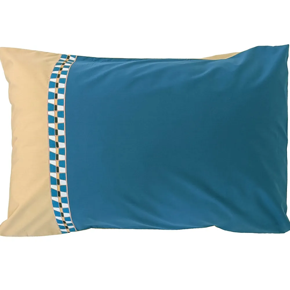 Parure de lit 3 pièces : housse 300x240 cm et taies 50x70 cm en percale de coton LINOA bleu cobalt>Linnea Outlet