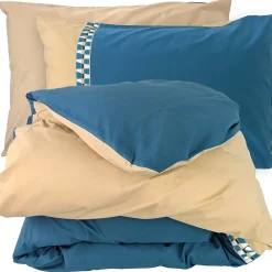 Parure de lit 3 pièces : housse 260x240 cm et taies 50x70 cm en percale de coton LINOA bleu cobalt>Linnea Hot