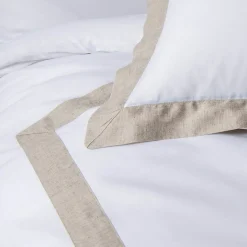 Parure de lit 3 Pièces coton et lin (240x220 cm - Blanc)><noscript><img width=