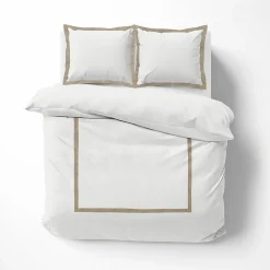 Parure de lit 3 Pièces coton et lin (260x240 cm - Blanc)>Douceur D'Intérieur