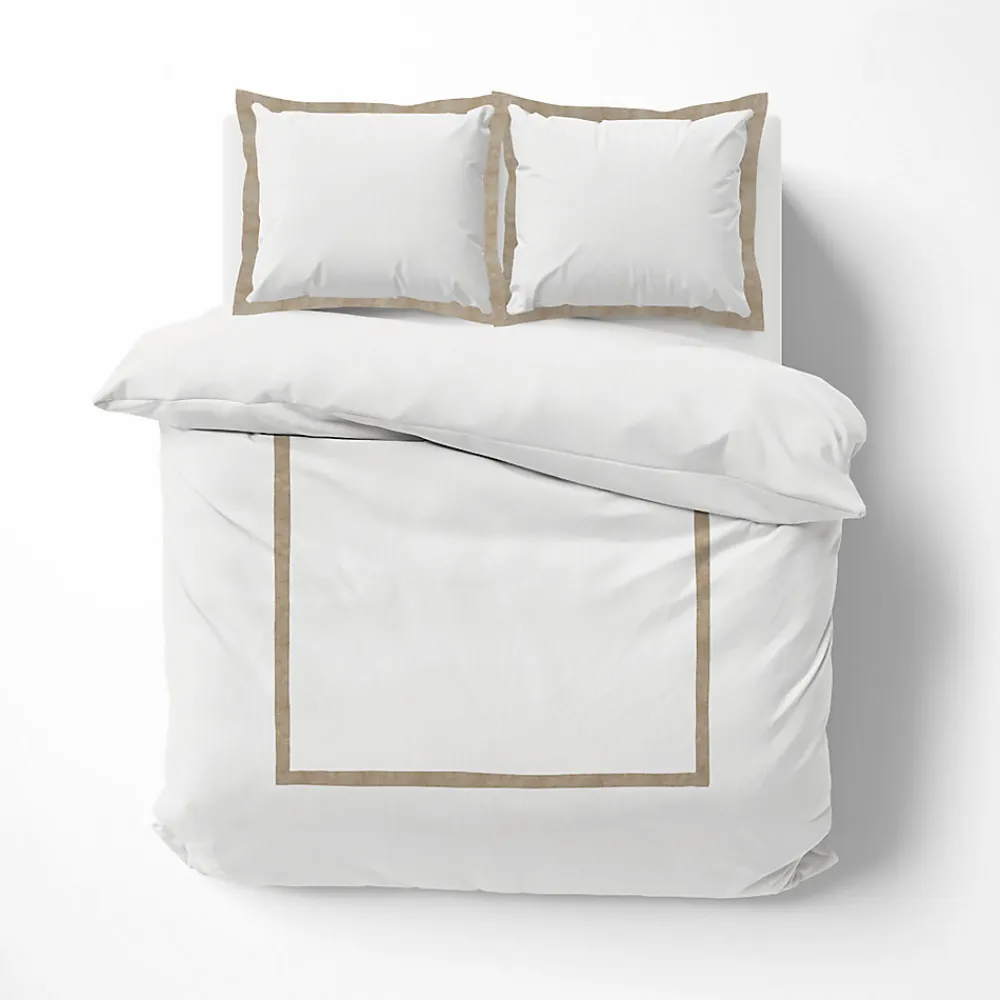 Parure de lit 3 Pièces coton et lin (260x240 cm - Blanc)>Douceur D'Intérieur