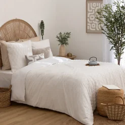 Parure de lit 3 pièces Edie jacquard blanc 260x240cm - Atmosphera>Atmosphera Créateur D'Intérieur New