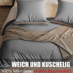 Parure de lit 4 pièces en Polyester, 160 x 200 cm, motif à carreaux esthétique en coton, résistante aux Plis , Gris><noscript><img width=