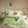 Parure de lit 4 pièces en Polyester, 160 x 200 cm, motif à carreaux esthétique en coton, résistante aux Plis, Vert>ProximaX Clearance