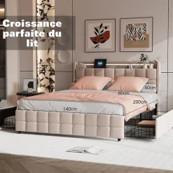 Parure de lit 4 pièces en Polyester, 140 x 200 cm, motif à carreaux esthétique en coton, résistante aux Plis, Rose><noscript><img width=