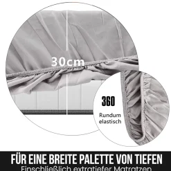 Simple Life Parure de lit 4 pièces en polyester 140x200 cm, motif à carreaux style coton, résistante aux plis et à la décoloration - Gris* Parure De Lit