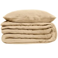Atmosphera Créateur D'Intérieur Parure de lit 3 pièces Flora gaze de coton lin 260x240cm - Atmosphera* Boutis, Couvre-Lit, Édredon