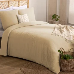 Atmosphera Créateur D'Intérieur Parure de lit 3 pièces Flora gaze de coton lin 260x240cm - Atmosphera* Boutis, Couvre-Lit, Édredon
