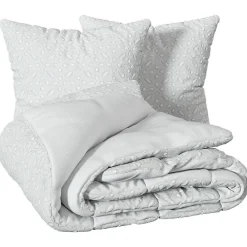 Parure de lit 3 pièces Swan jacquard blanc 240x220cm - Atmosphera>Atmosphera Créateur D'Intérieur Discount