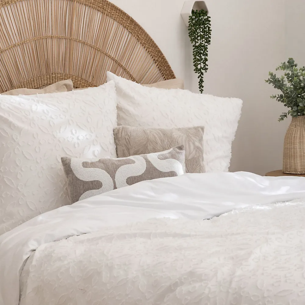 Parure de lit 3 pièces Swan jacquard blanc 240x220cm - Atmosphera>Atmosphera Créateur D'Intérieur Discount