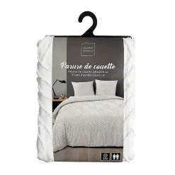 Douceur D'Intérieur Parure de lit 3 pièces tufté (240x220 cm - Blanc)* Parure De Lit