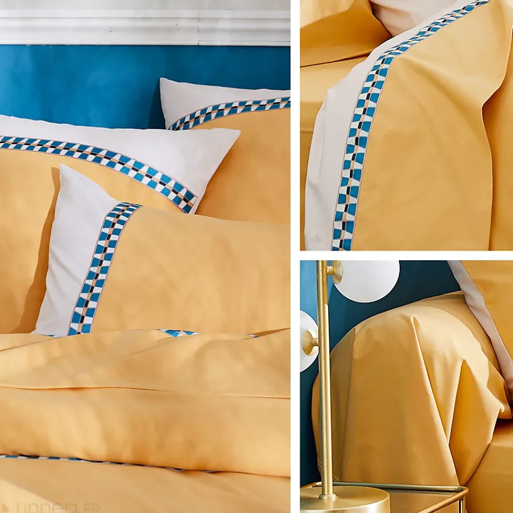 Linnea Parure de lit 3 pièces 200x200 cm percale coton ROMY Ambre* Parure De Lit